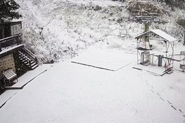 Первый снег в Шерегеше в 2023 году